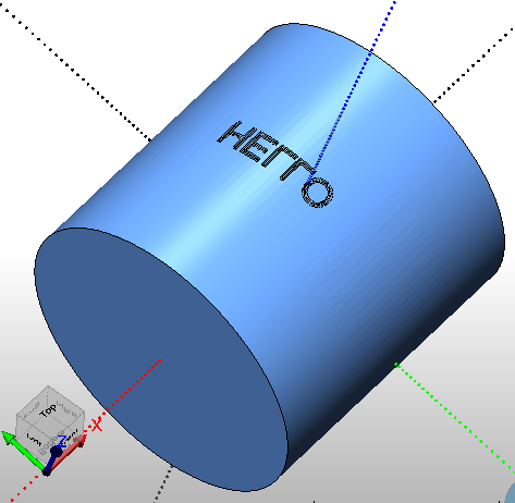 A blue cylinder with black text Description automatically generated
